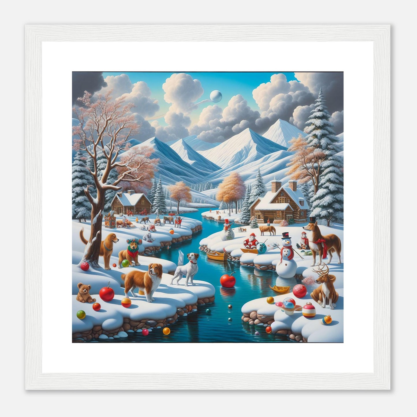 Wall Art - Winter 7 - Animals, River and Mountains