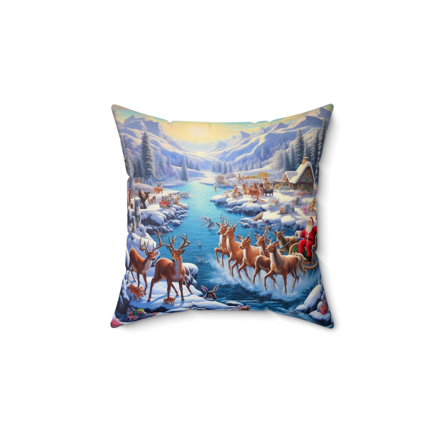 Spun Polyester Square Pillow - Winter 170