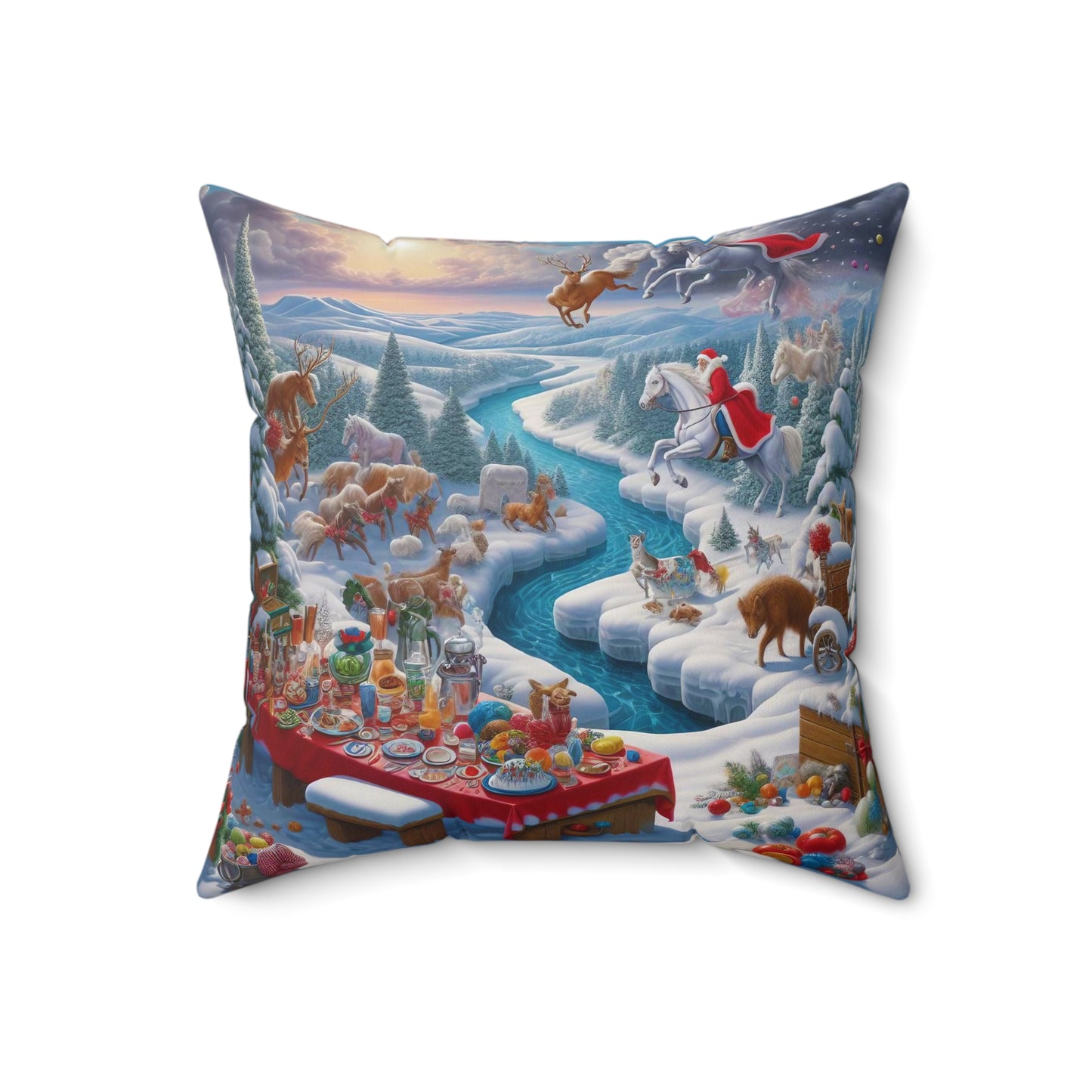 Spun Polyester Square Pillow - Winter 143