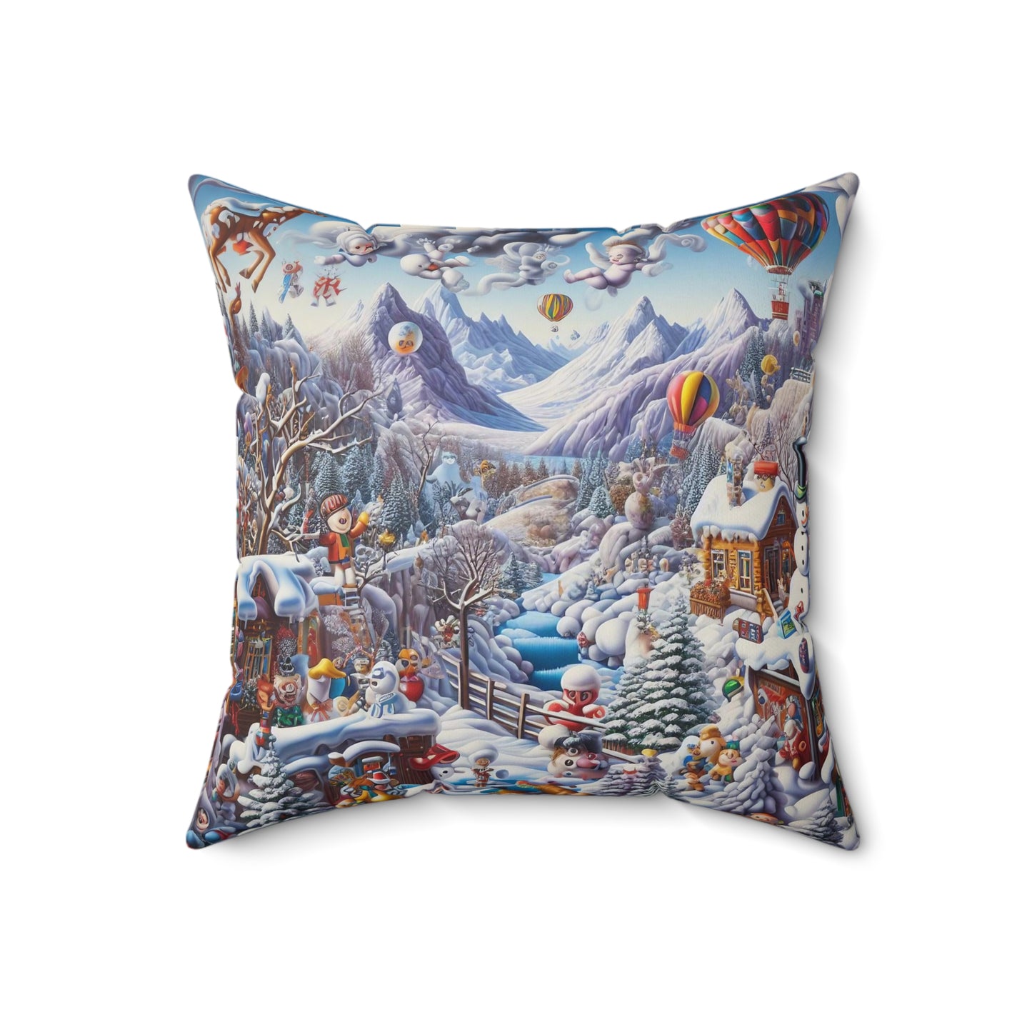 Spun Polyester Square Pillow - Winter 146