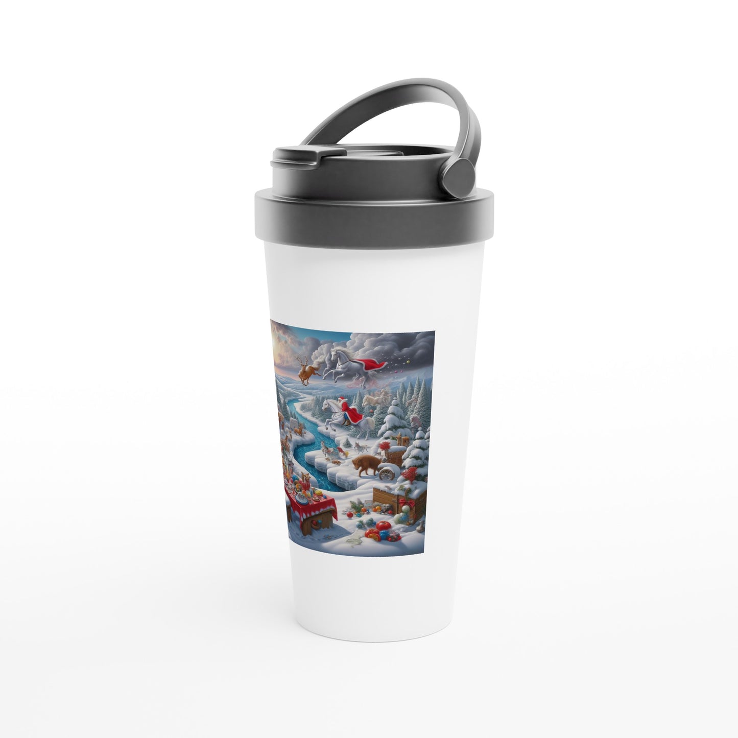 White 15oz Stainless Steel Travel Mug - Winter 83