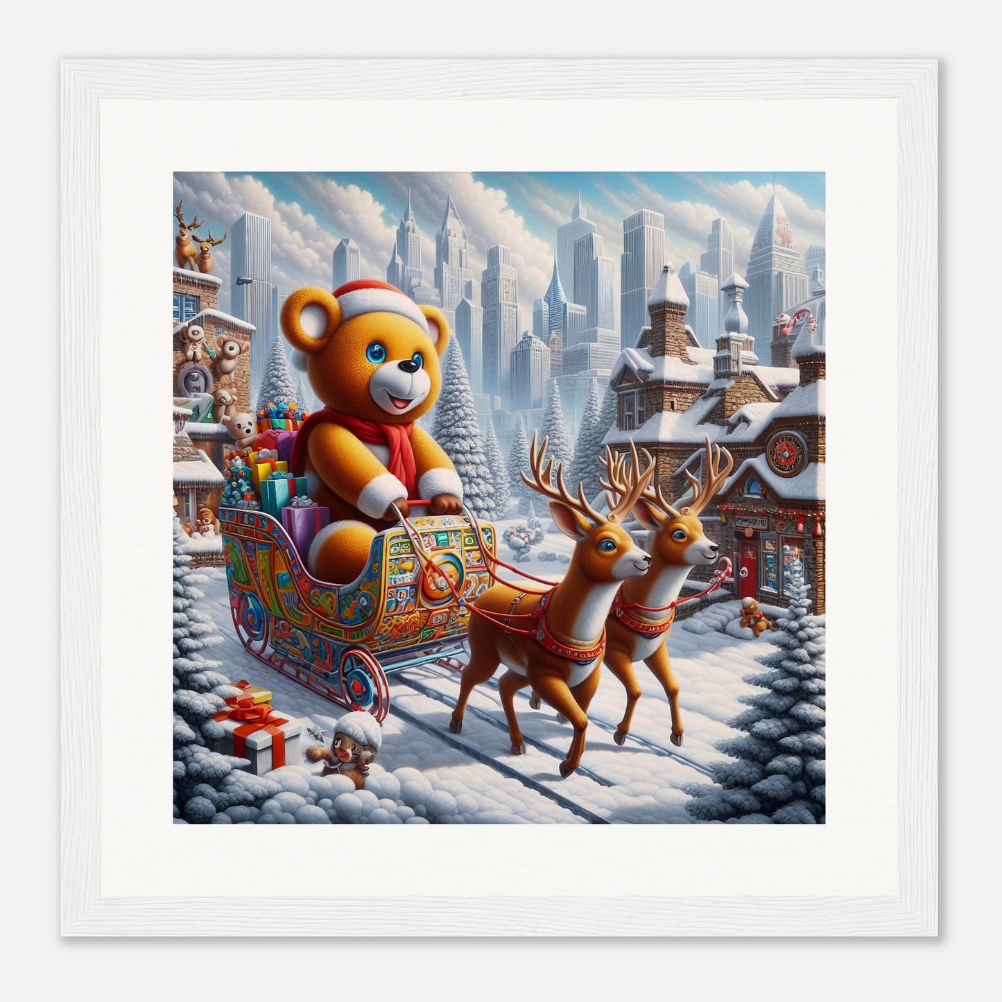 Wall Art - Winter 46 - Bear and reindeer