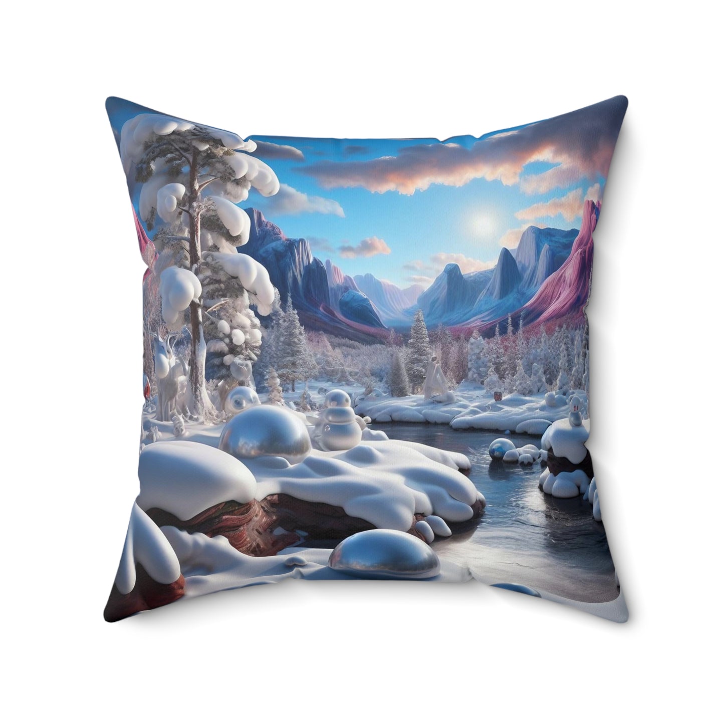 Spun Polyester Square Pillow - Winter 156