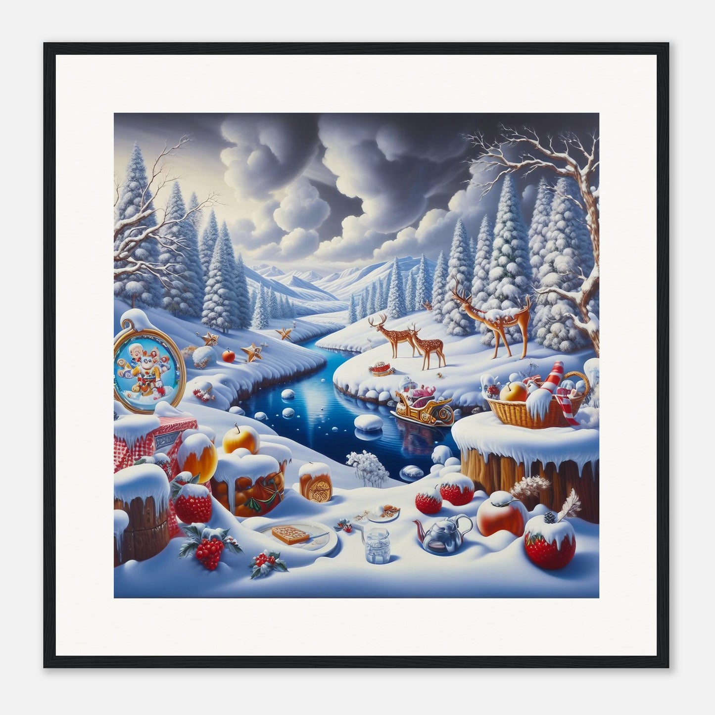 Wall Art - Winter 60 - Fruits and a river