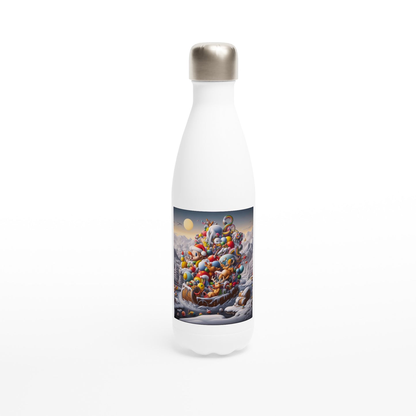White 17oz Stainless Steel Water Bottle - Winter 59
