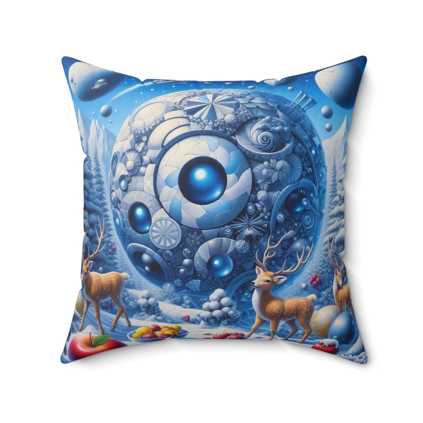 Spun Polyester Square Pillow - Winter 187