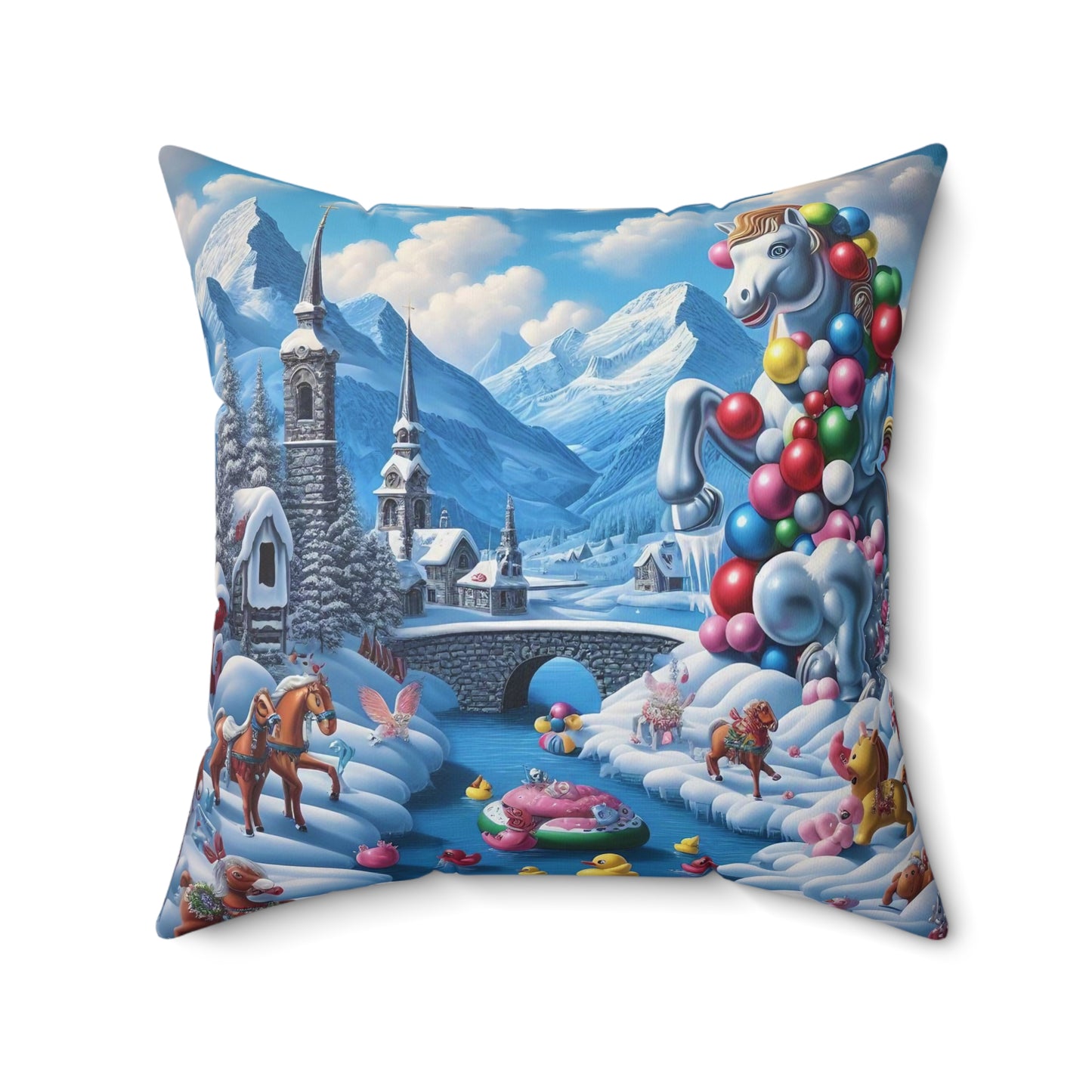 Spun Polyester Square Pillow - Winter 153