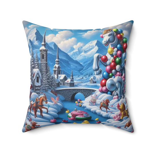 Spun Polyester Square Pillow - Winter 153