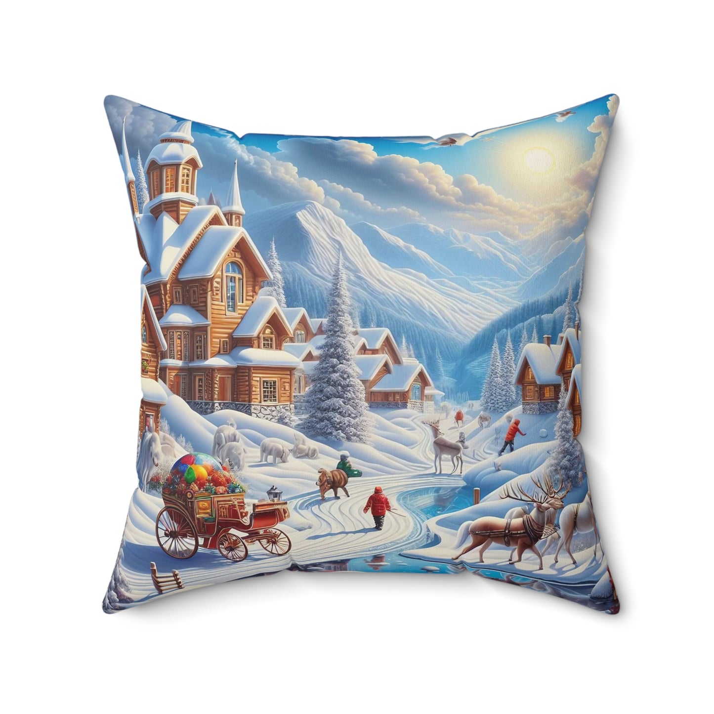 Spun Polyester Square Pillow - Winter 115