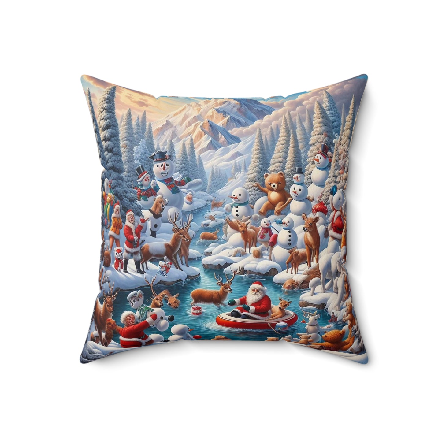 Spun Polyester Square Pillow - Winter 138