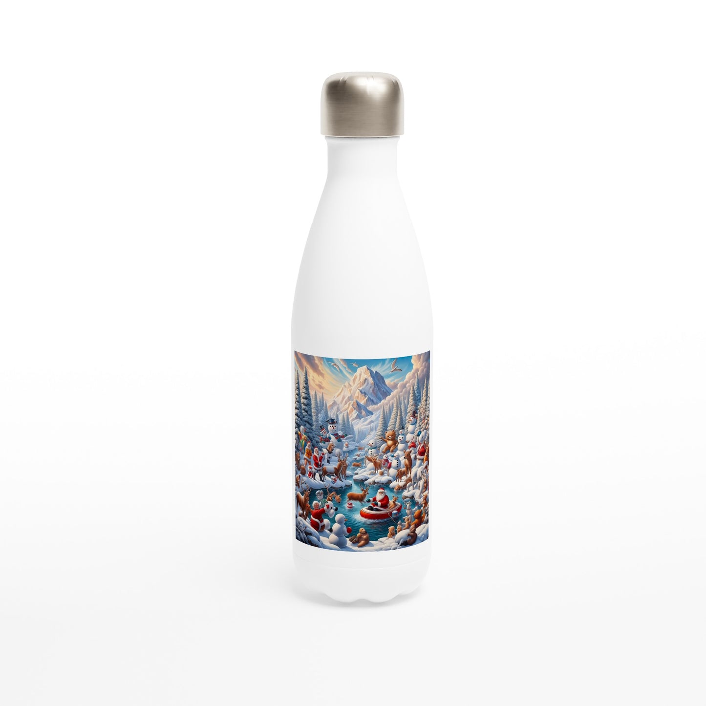 White 17oz Stainless Steel Water Bottle - Winter 138