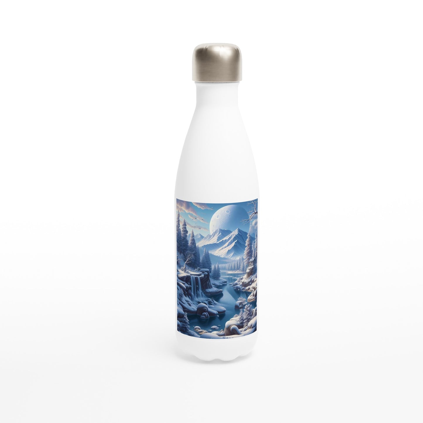 White 17oz Stainless Steel Water Bottle - Winter 174