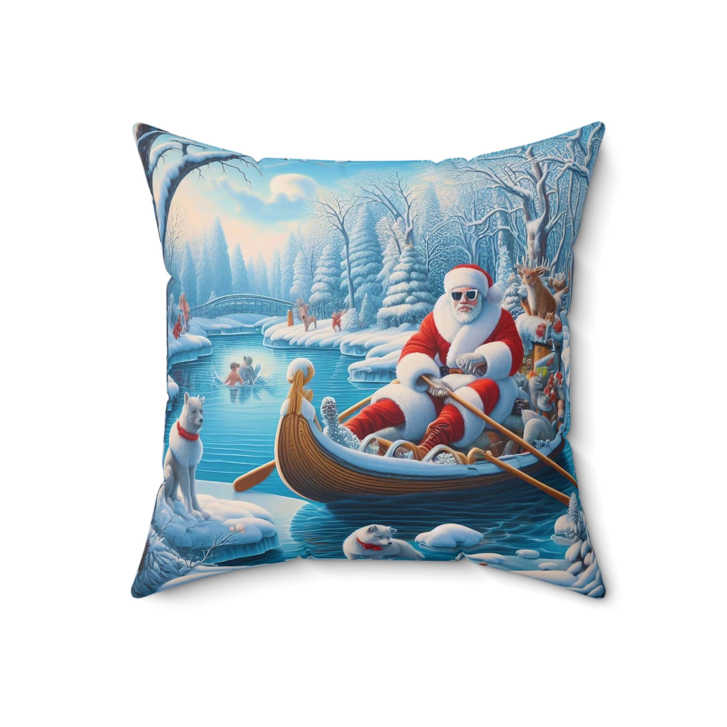 Spun Polyester Square Pillow - Winter 162