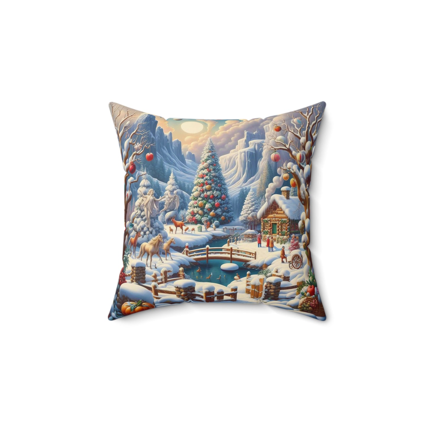 Spun Polyester Square Pillow - Winter 233