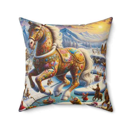 Spun Polyester Square Pillow - Winter 249