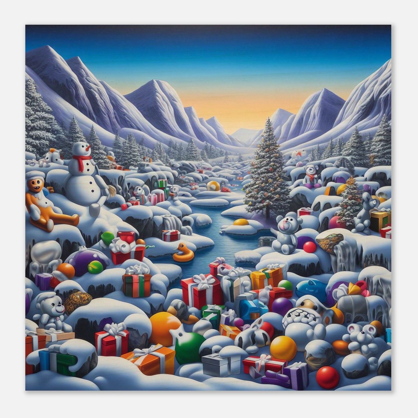 Wall Art - Winter 49 - Gifts and a snowman