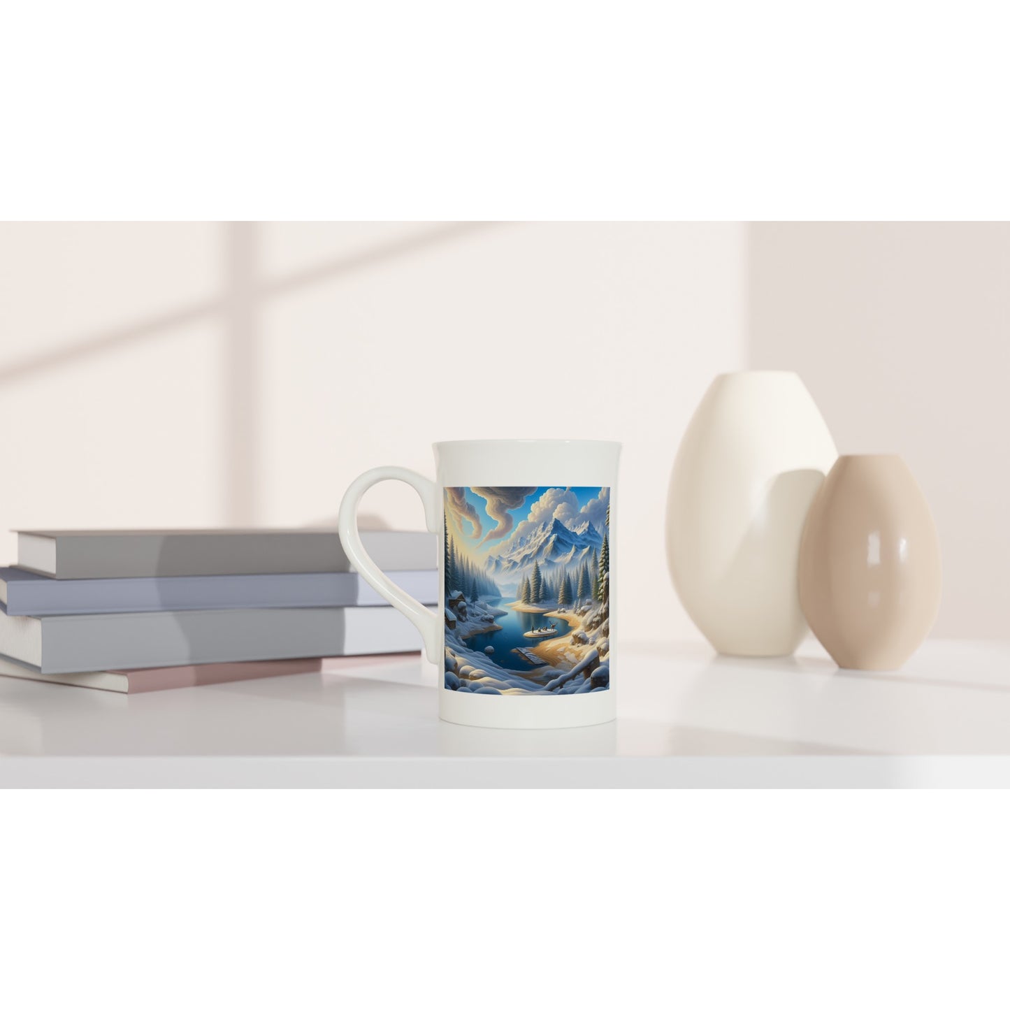 White 10oz Porcelain Slim Mug - Winter 163