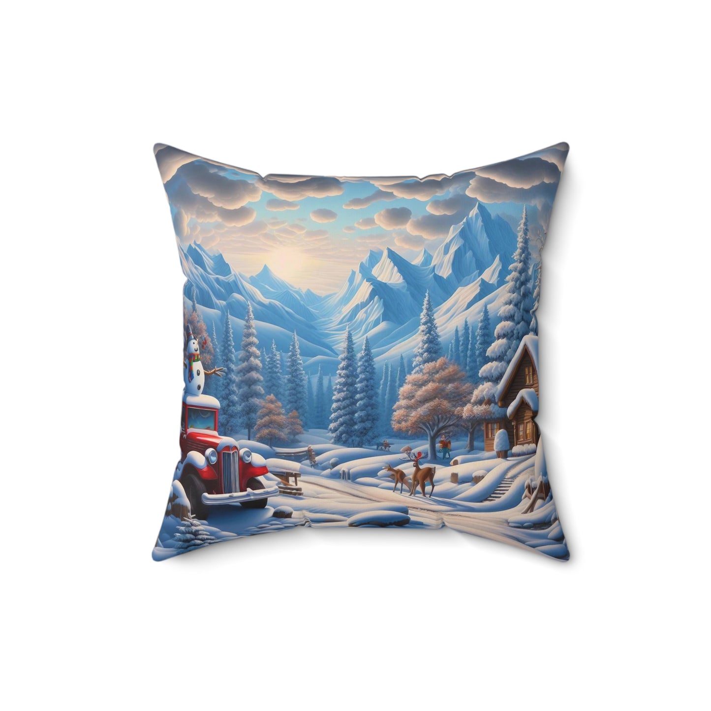 Spun Polyester Square Pillow - Winter 221