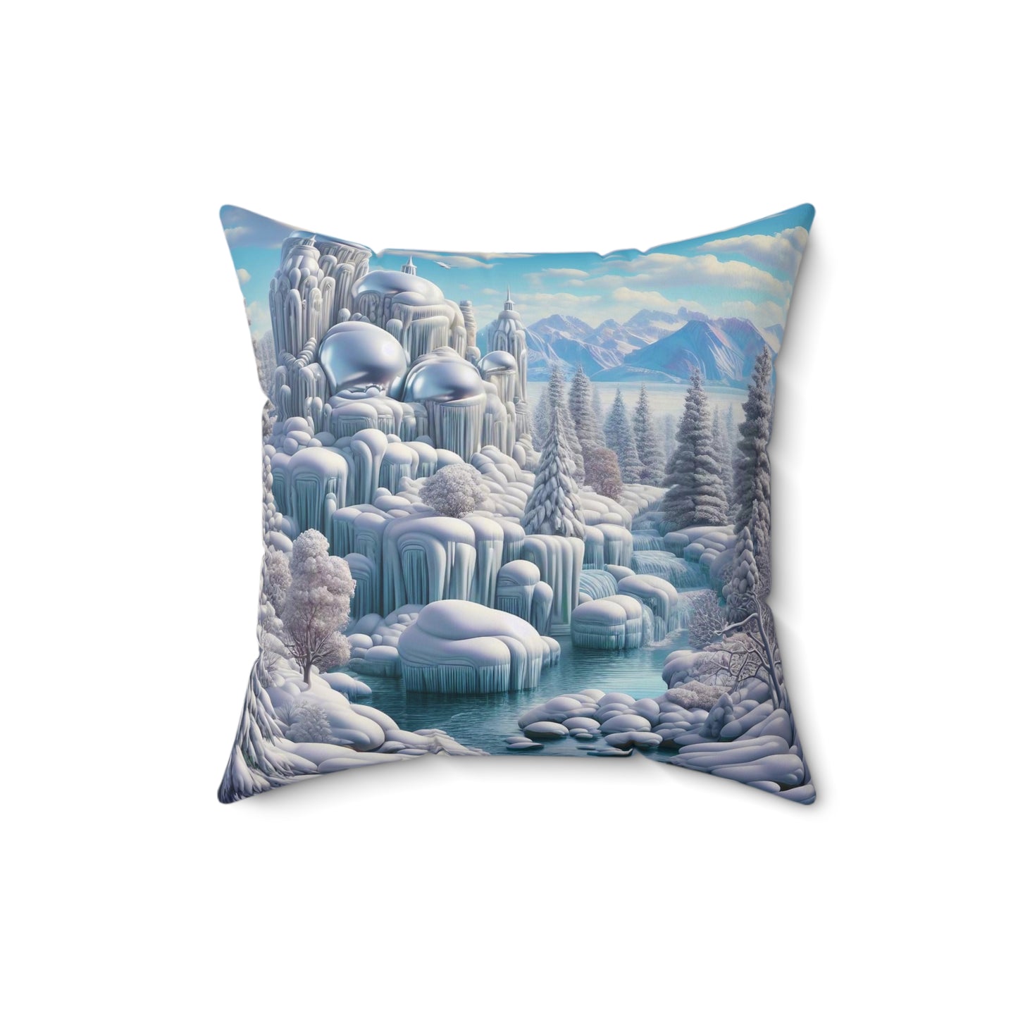 Spun Polyester Square Pillow - Winter 227