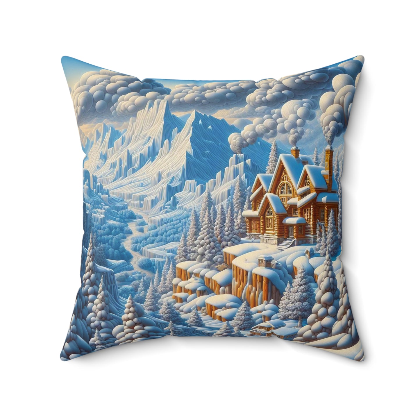 Spun Polyester Square Pillow - Winter 240