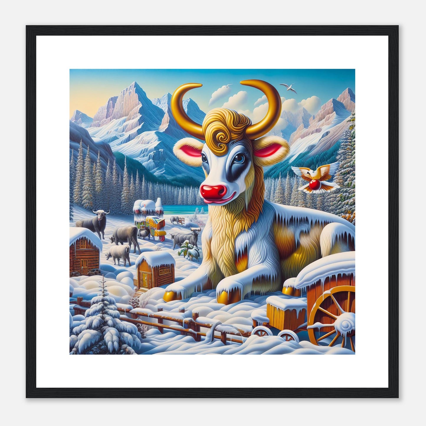 Wall Art - Winter 70 - Sitting cow