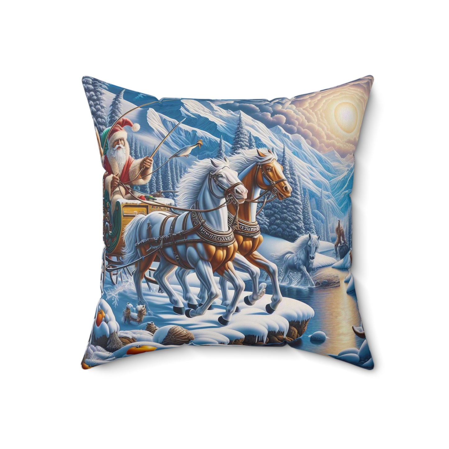 Spun Polyester Square Pillow - Winter 200