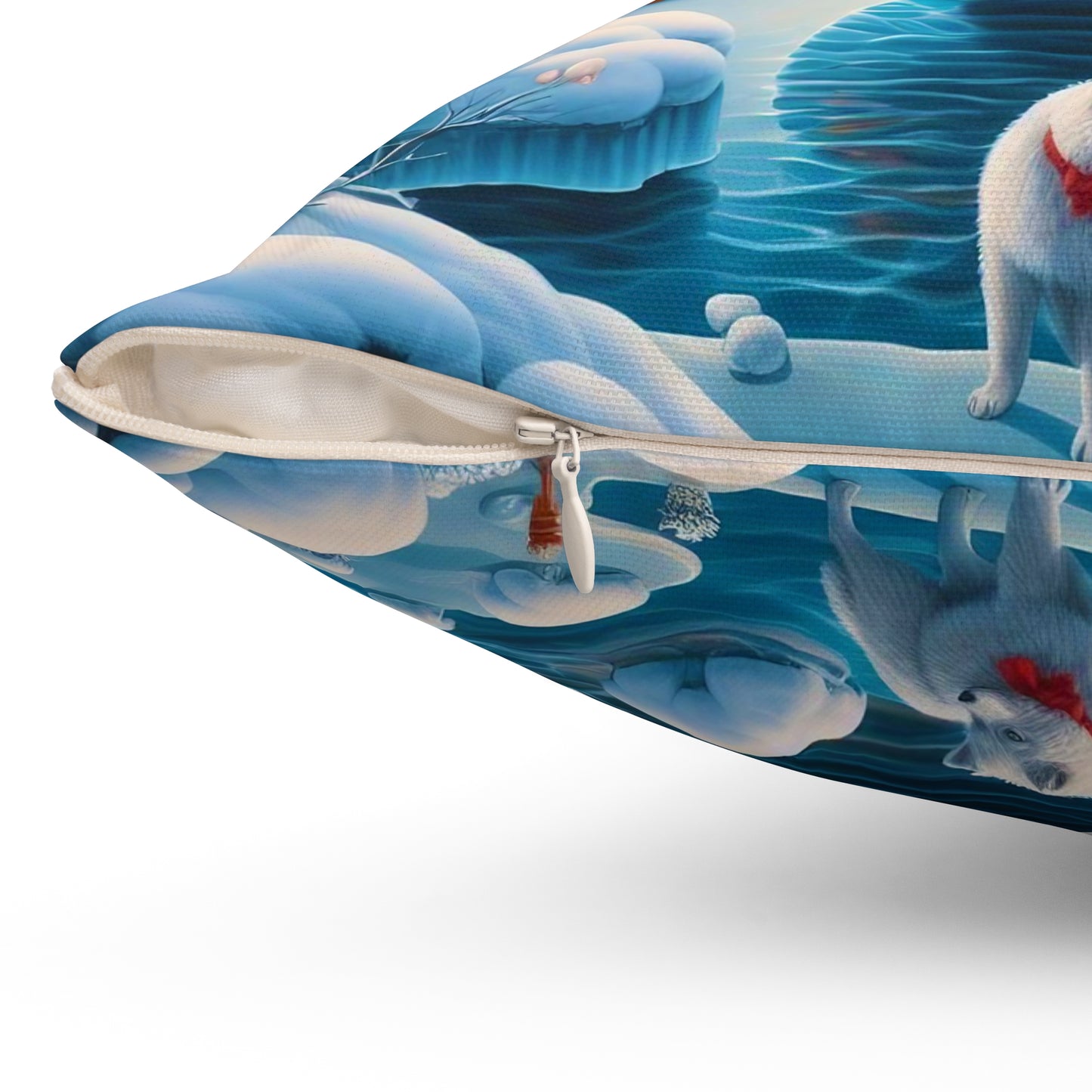 Spun Polyester Square Pillow - Winter 162