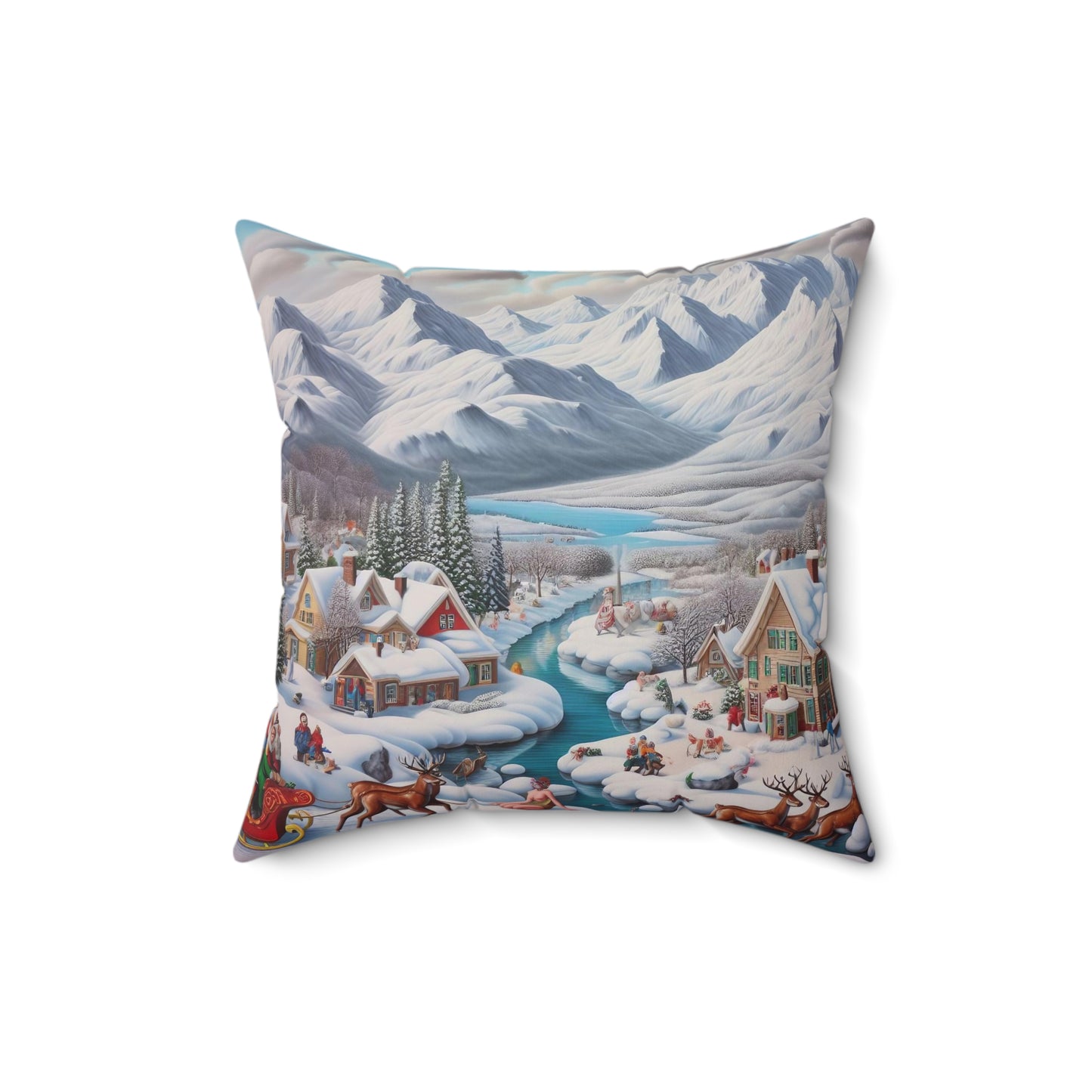 Spun Polyester Square Pillow - Winter 109