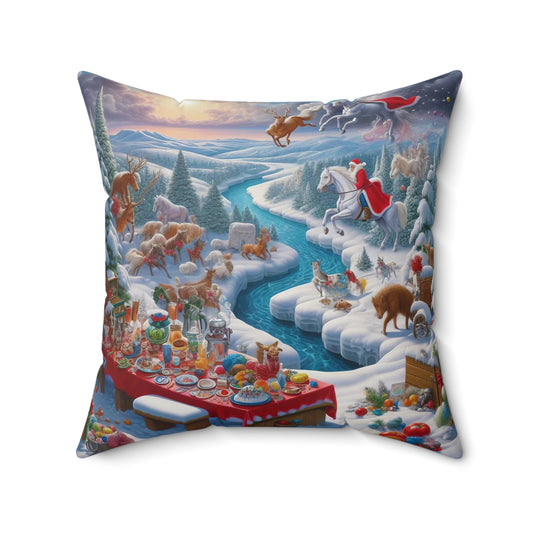 Spun Polyester Square Pillow - Winter 143