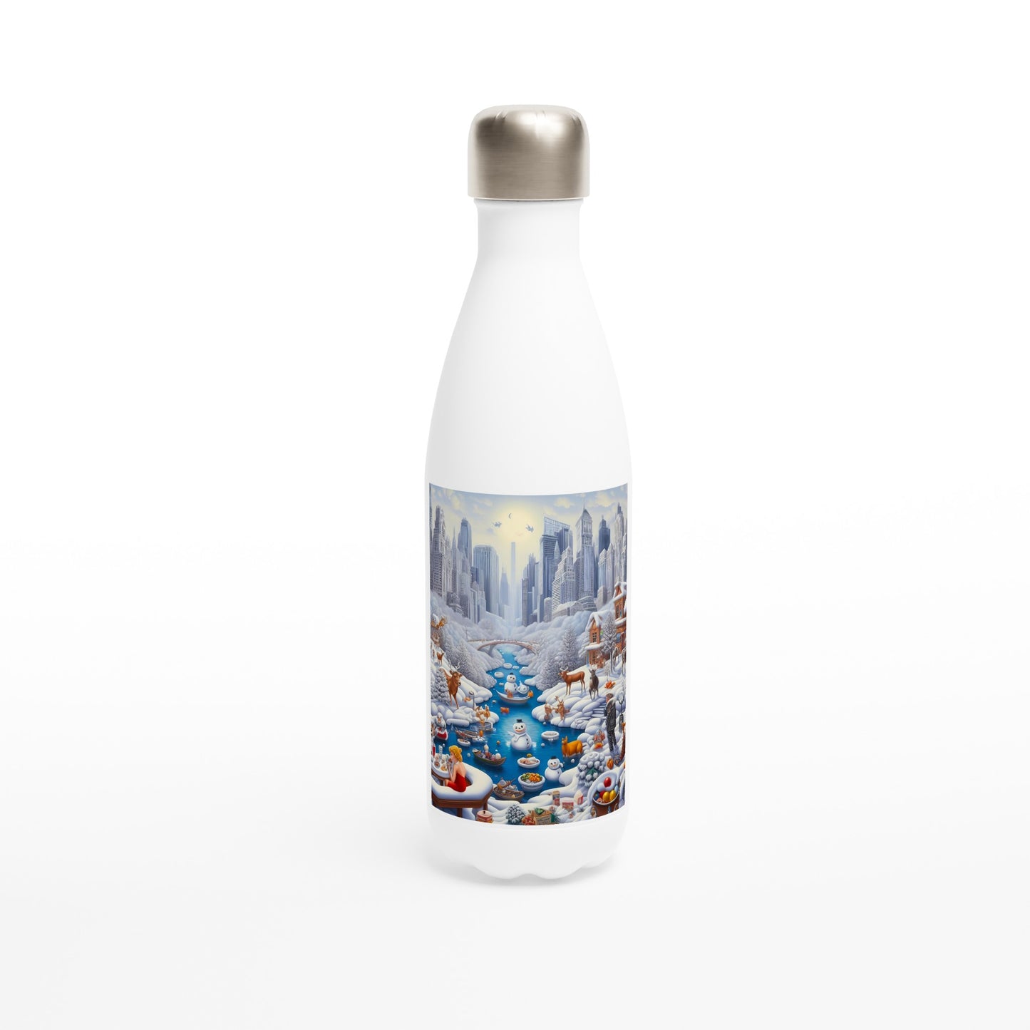 White 17oz Stainless Steel Water Bottle - Winter 147