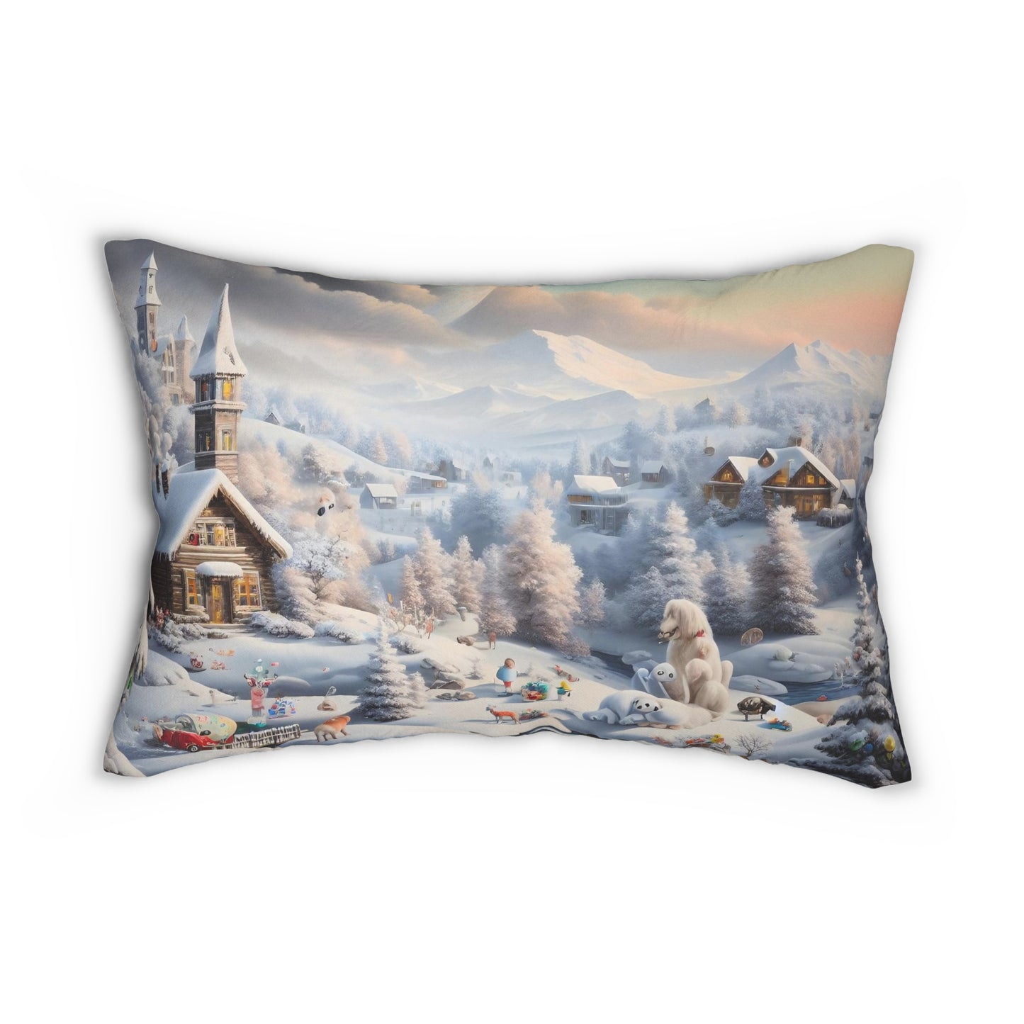 Spun Polyester Lumbar Pillow - Winter 104