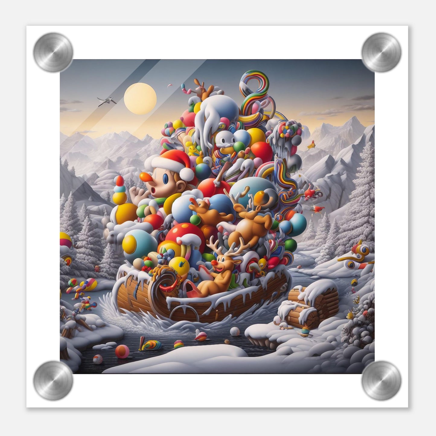 Wall Art - Winter 59 - Boy, Sleigh, Toys