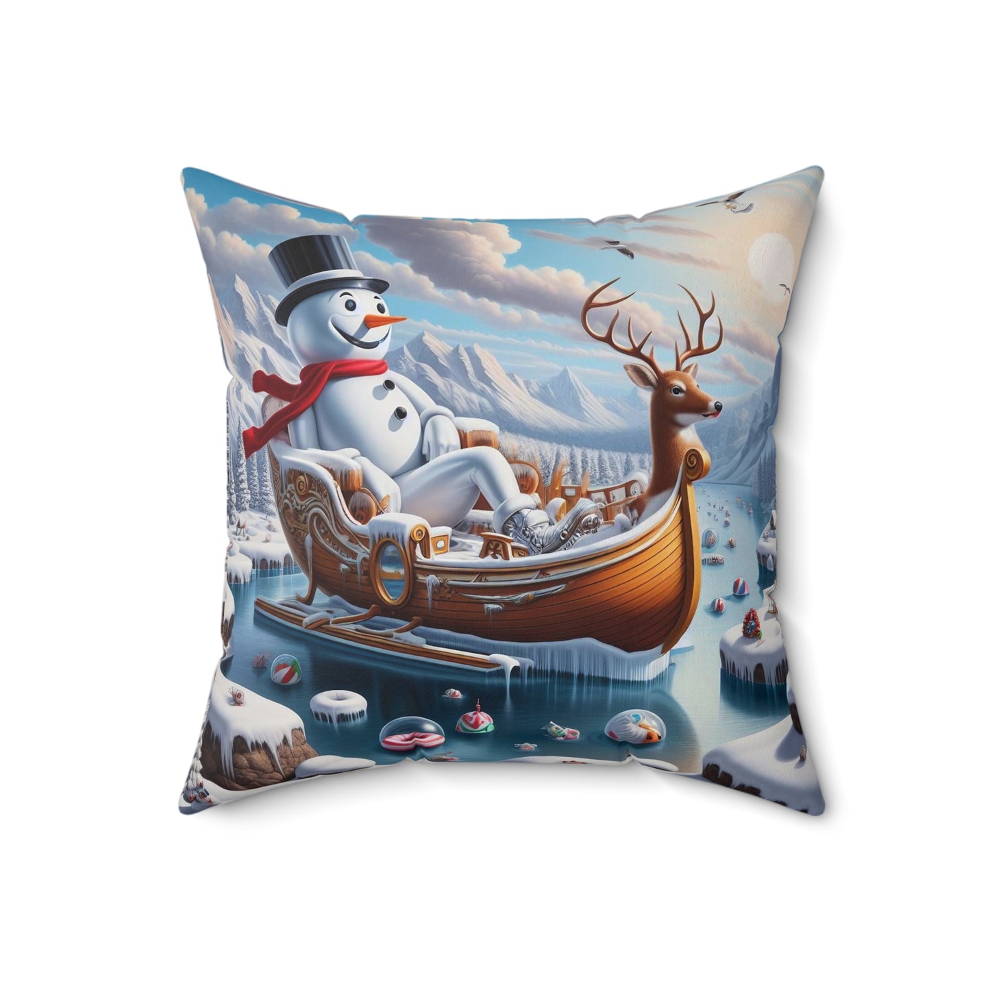 Spun Polyester Square Pillow - Winter 245