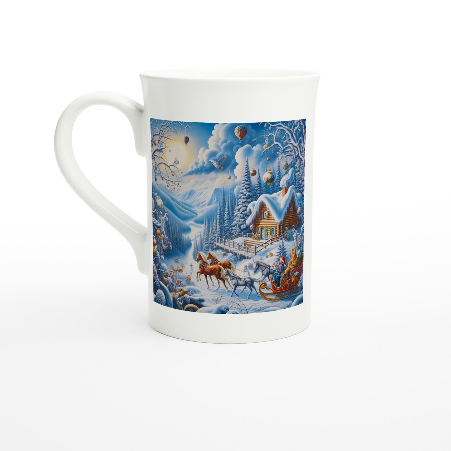 White 10oz Porcelain Slim Mug - Winter 164