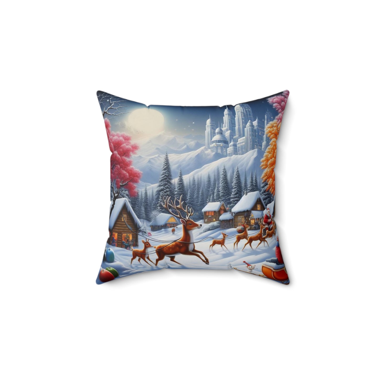 Spun Polyester Square Pillow - Winter 167