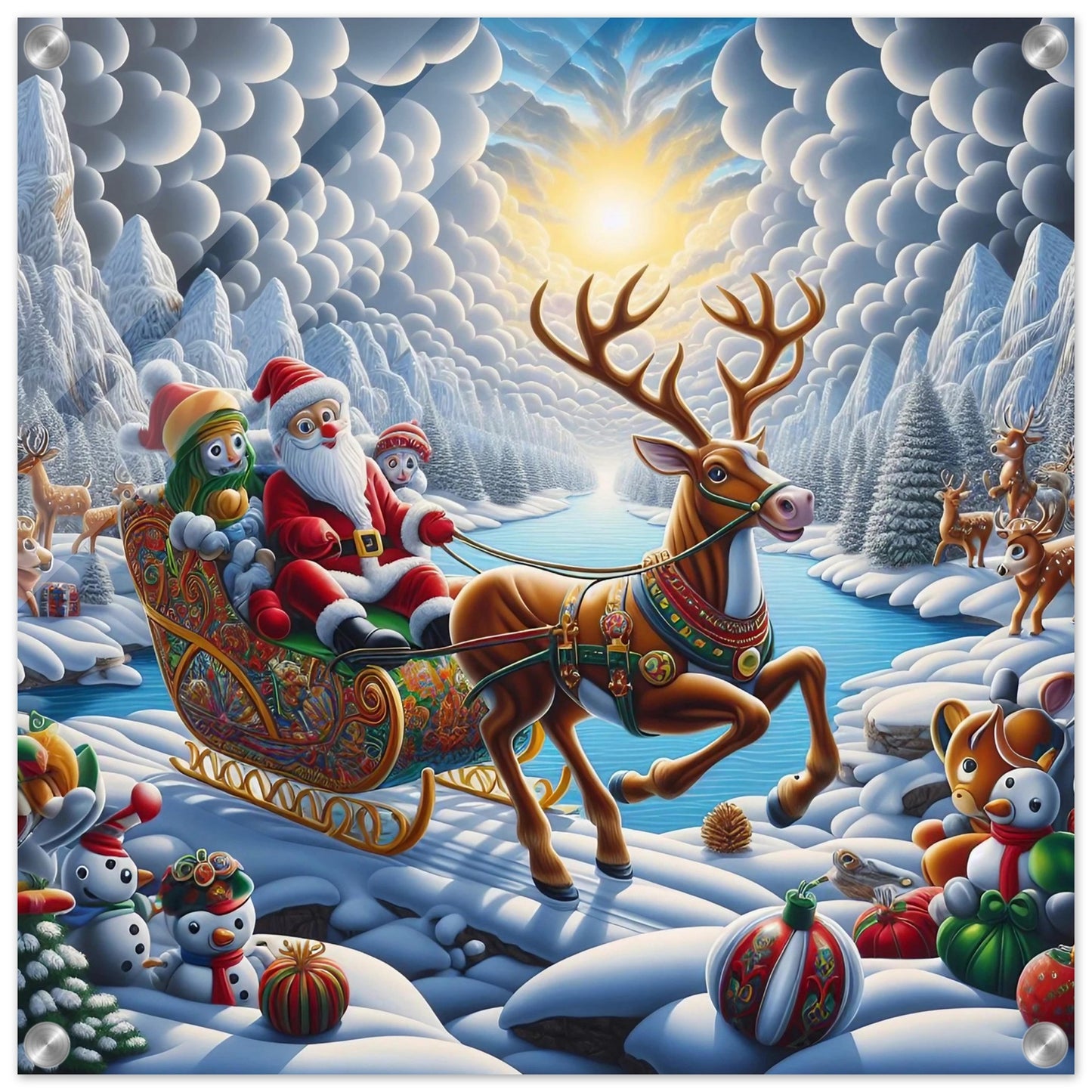 Wall art - Santa Claus and Reindeer