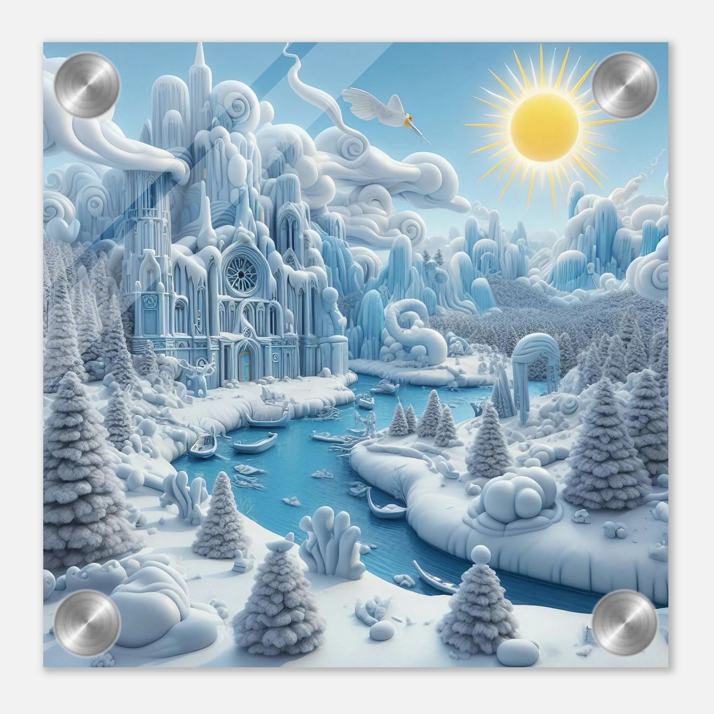 Wall art - Frozen Castle by a river