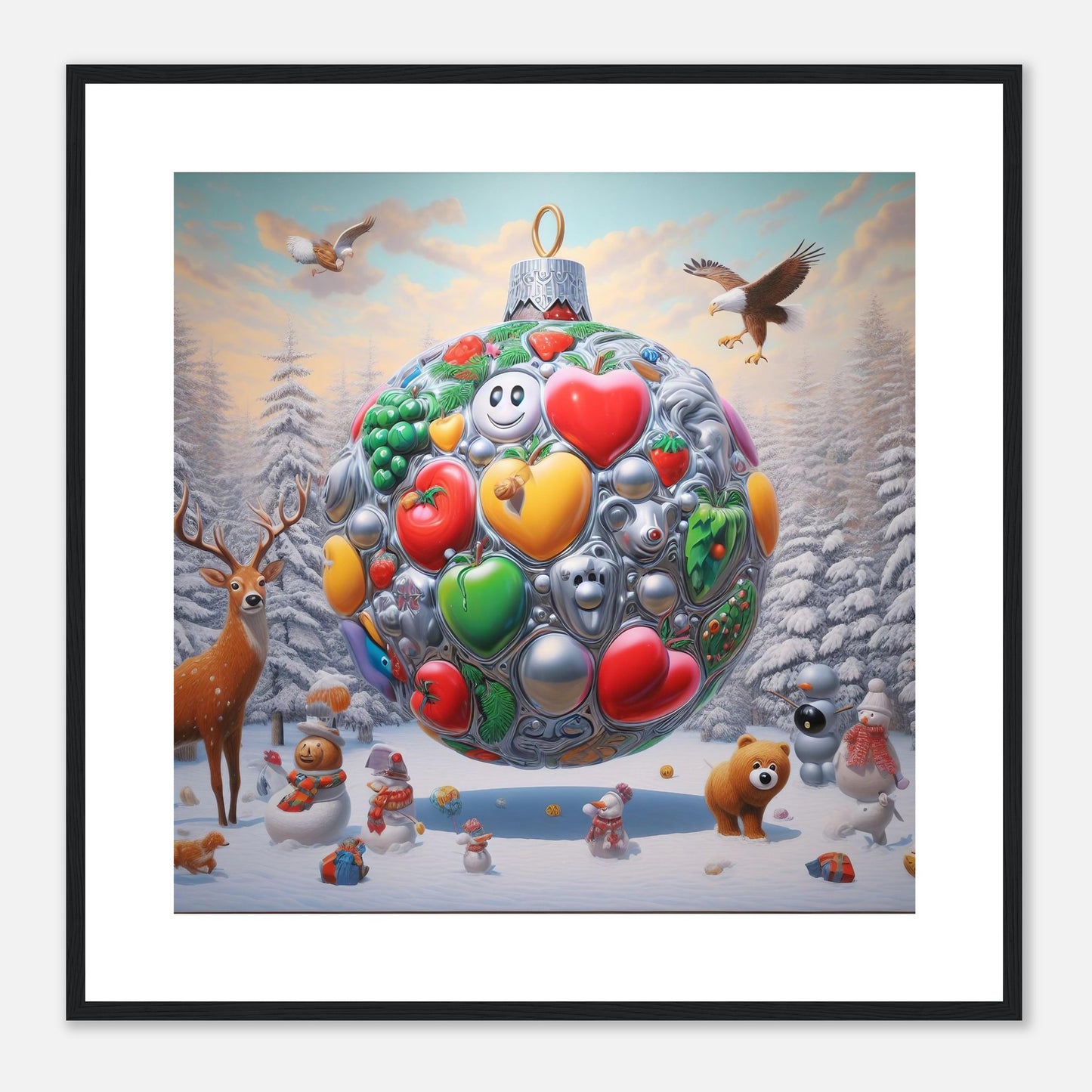 Wall Art - Winter 67 - Christmas ornament and a deer