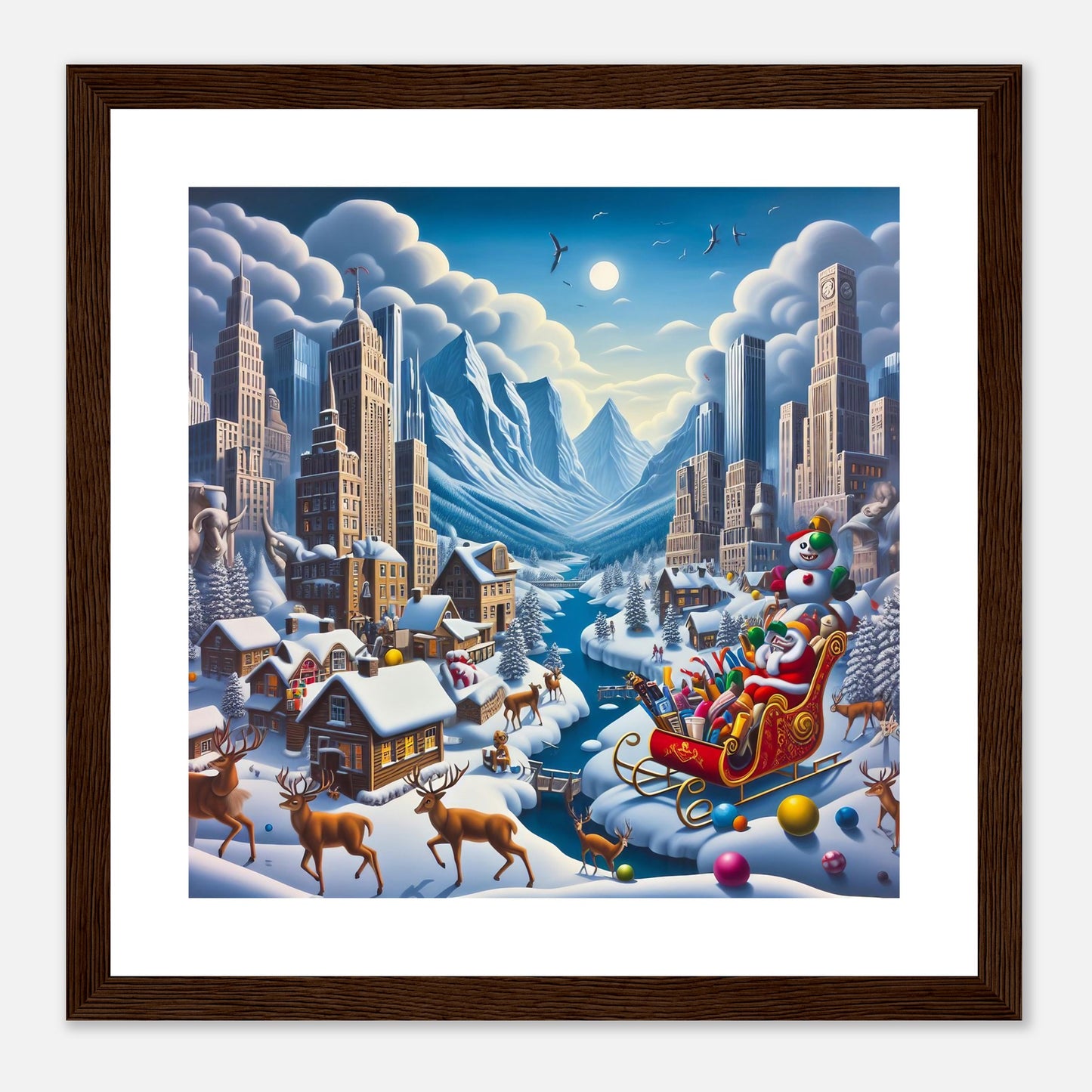 Wall Art - Winter 33 - Sleigh and river