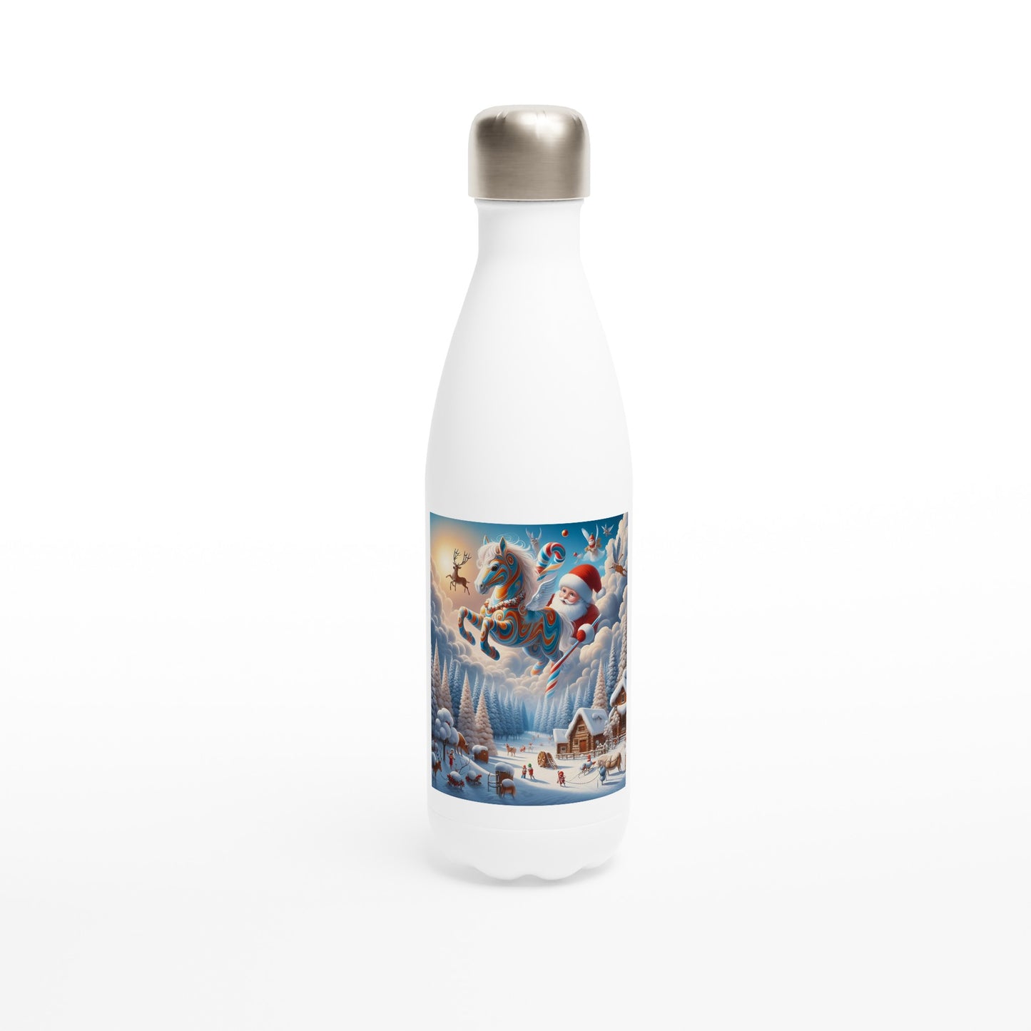 White 17oz Stainless Steel Water Bottle - Winter 223