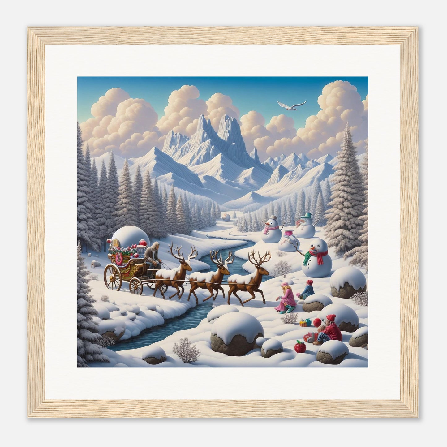 Wall Art - Winter 35 - Deer and snowmen