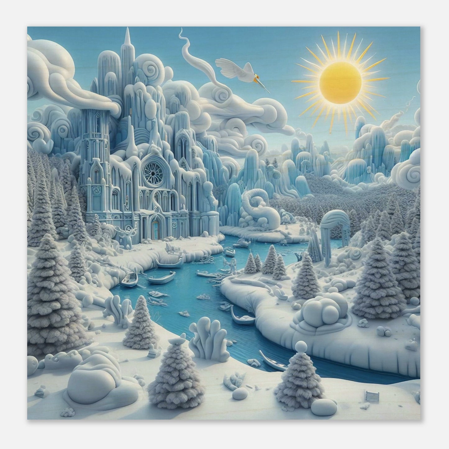 Wall art - Frozen Castle by a river