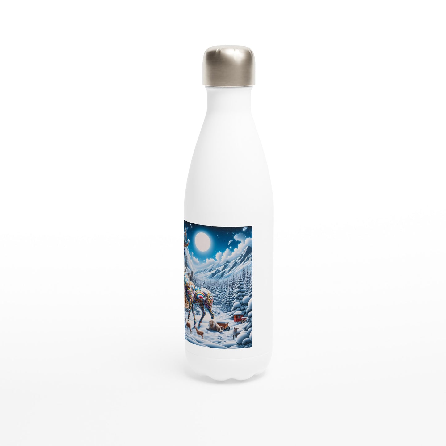 White 17oz Stainless Steel Water Bottle - Winter 131