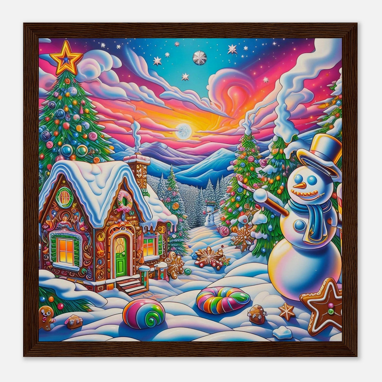 Wall art - Snowman and Gingerbread House