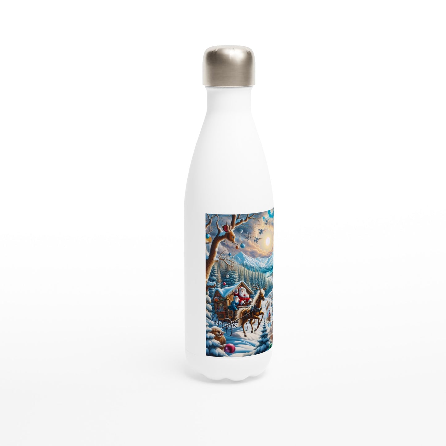 White 17oz Stainless Steel Water Bottle - Winter  151