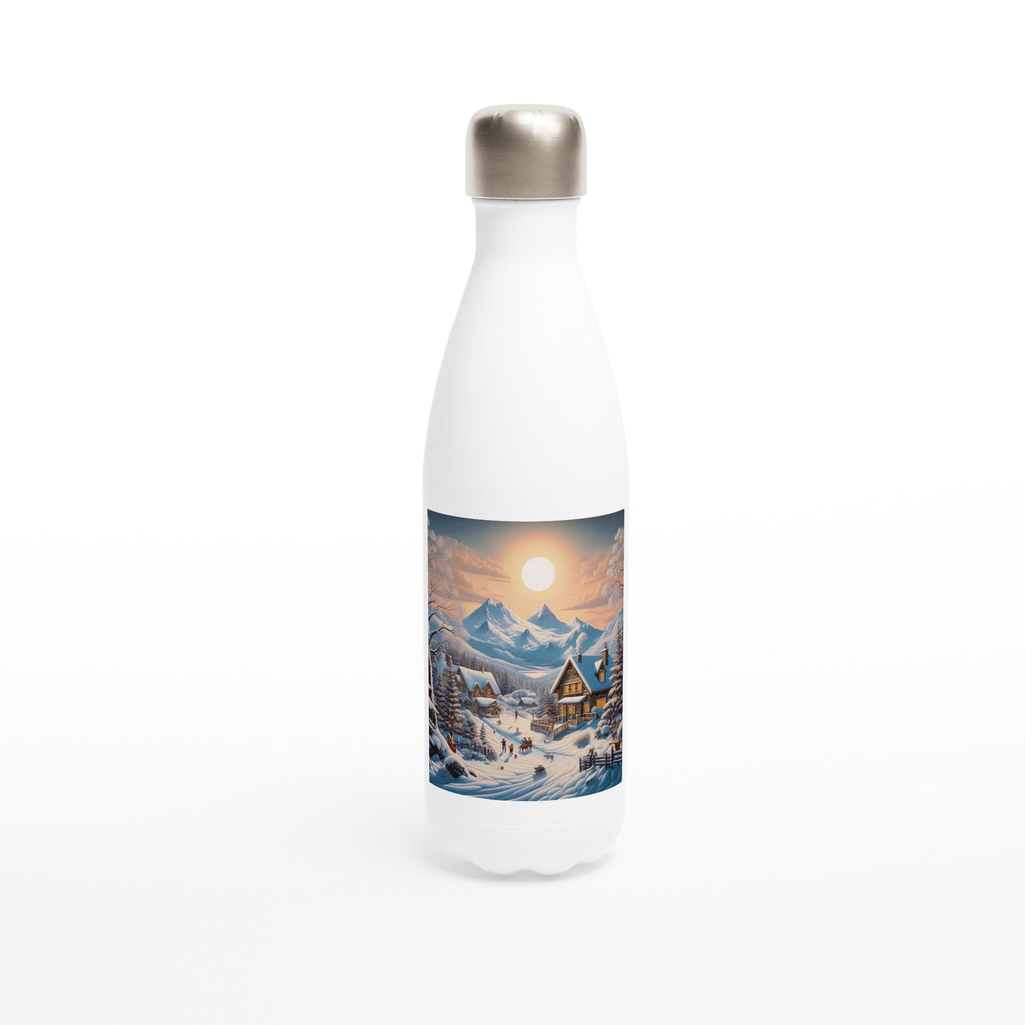 White 17oz Stainless Steel Water Bottle - Winter 87