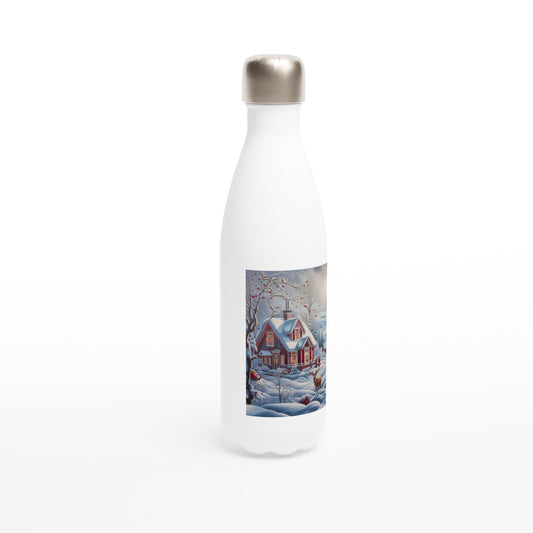 White 17oz Stainless Steel Water Bottle - Winter 141