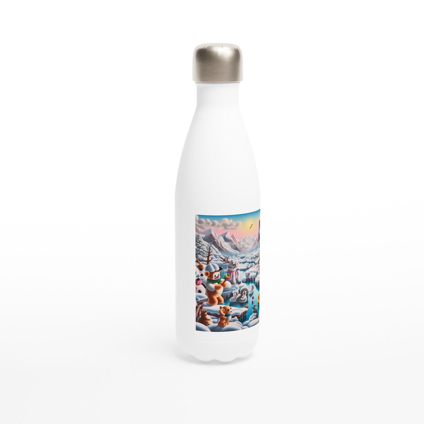 White 17oz Stainless Steel Water Bottle - Winter 150