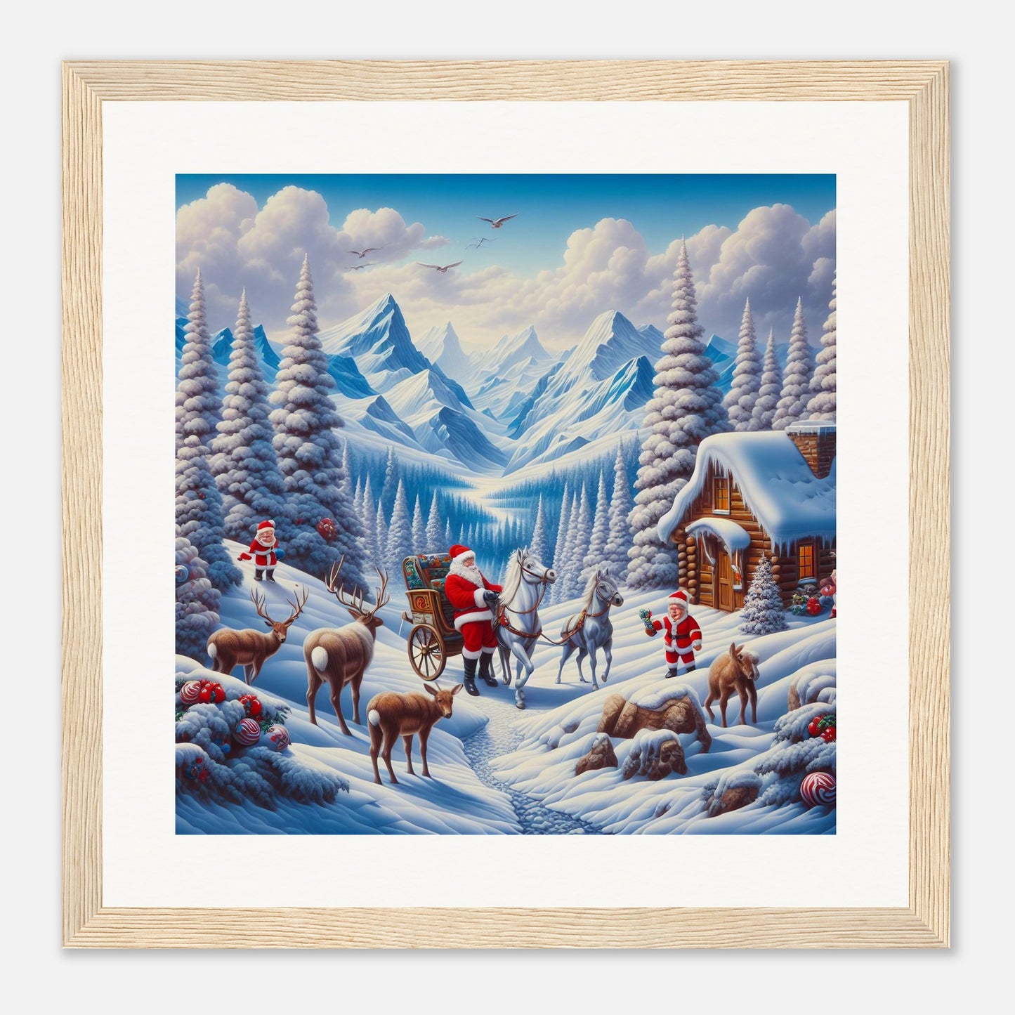 Wall Art - Winter 55 - Santa Claus and horses