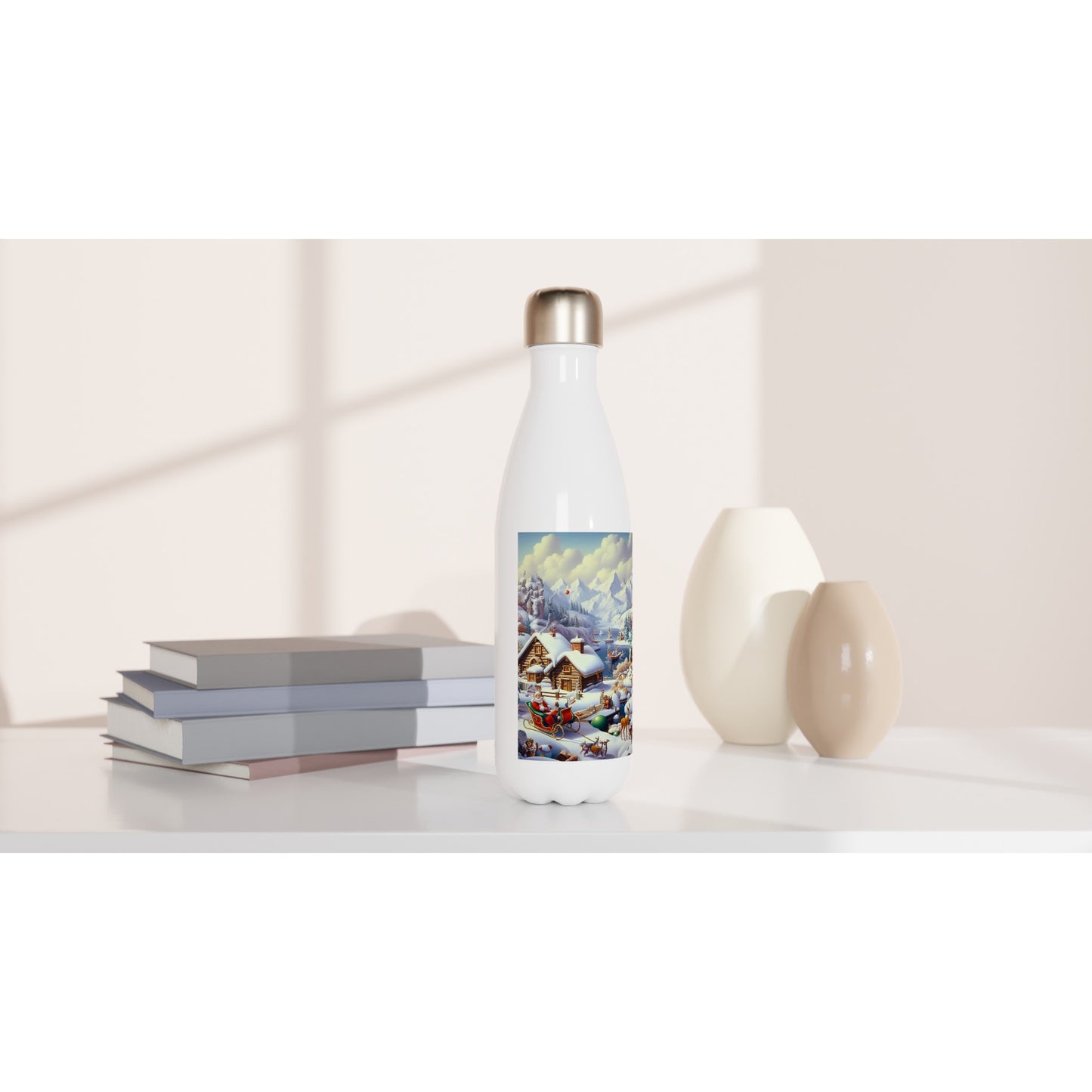 White 17oz Stainless Steel Water Bottle - Winter 177